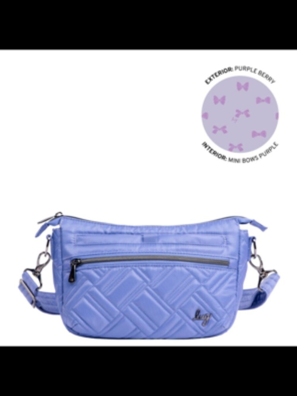 LUG - Dash Classic Crossbody in Purple Berry w/Mini Bows Purple Interior
